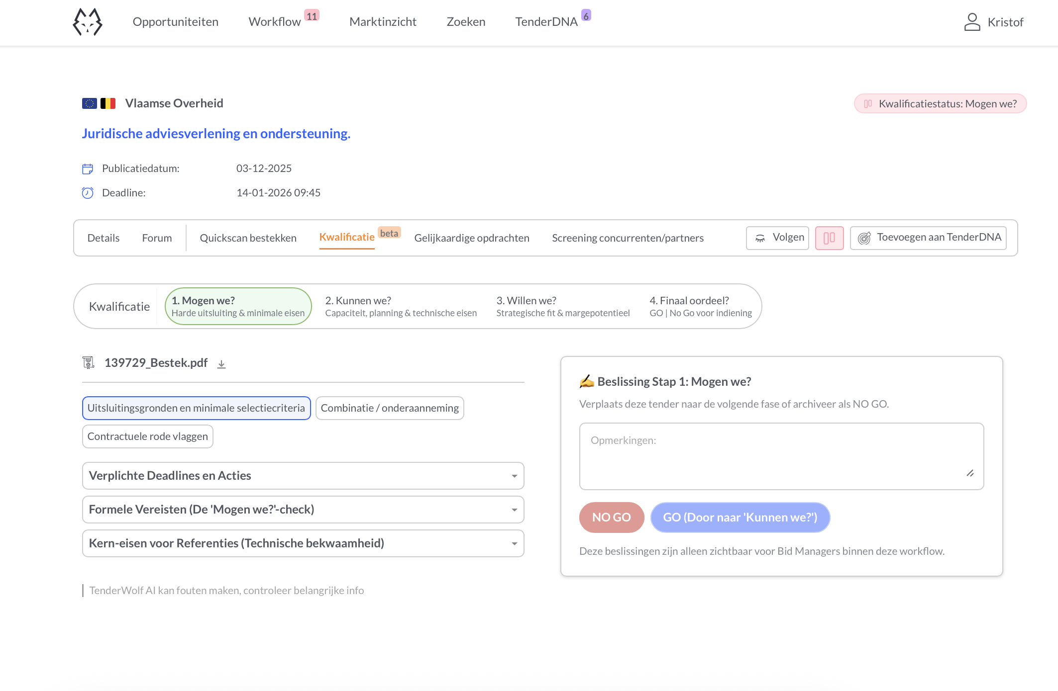 Calificación del flujo de trabajo con los pasos «¿Podemos?», «¿Somos capaces?», «¿Queremos?».